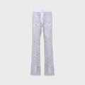 Siedres Leane Straight Leg Crochet Lace-Up Pant - Ecru
