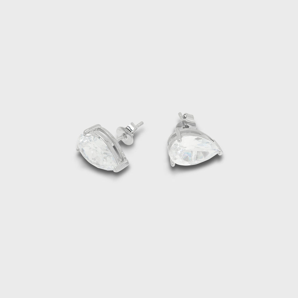 Crystal Haze Pear Shaped Studs - Clear