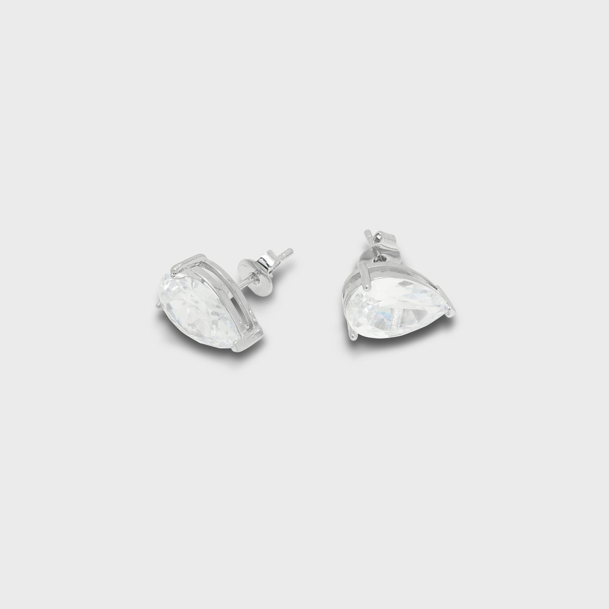 Crystal Haze Pear Shaped Studs - Clear
