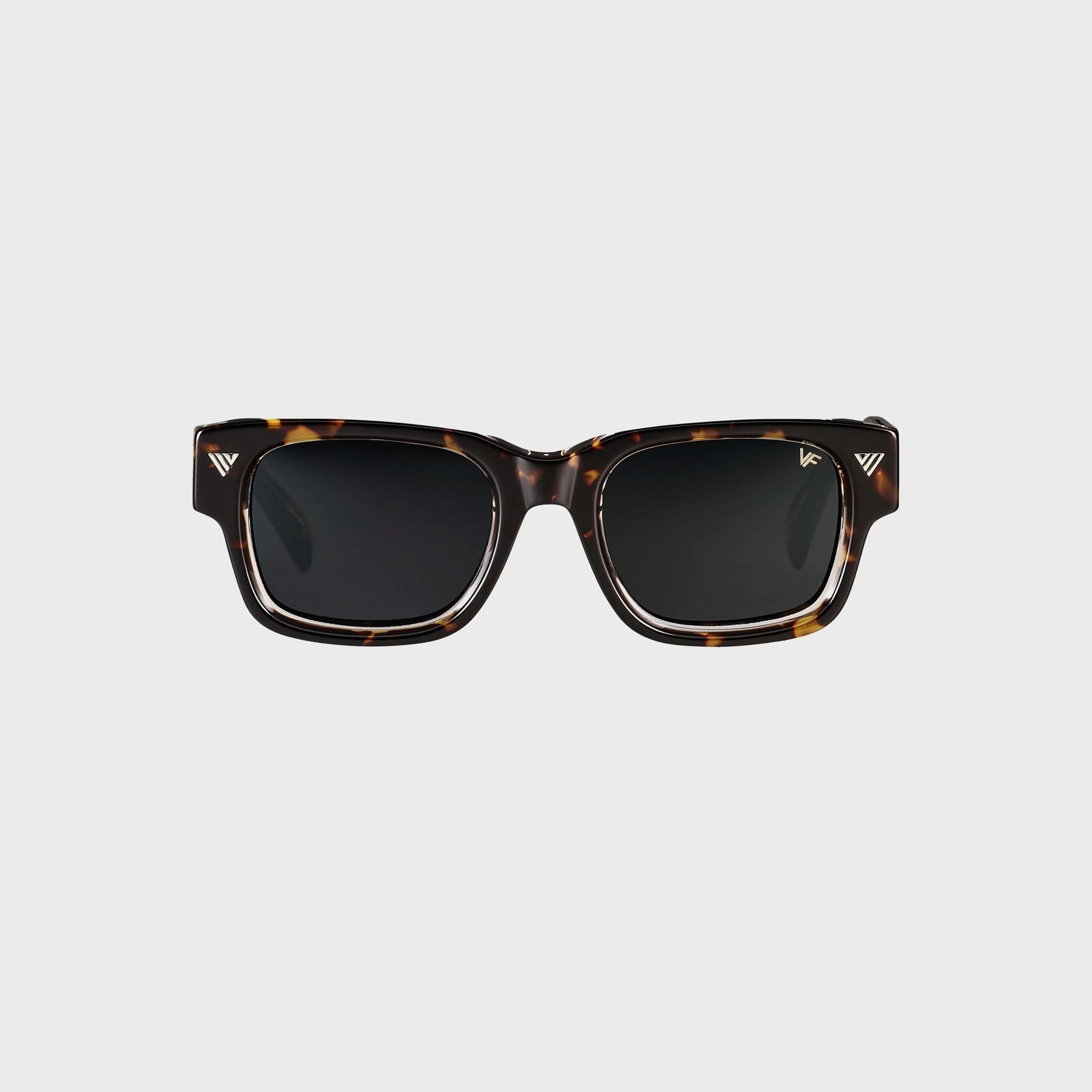 Vintage Frames Bowie Brown Tortoise and Clear Acetate Sunglasses - Black