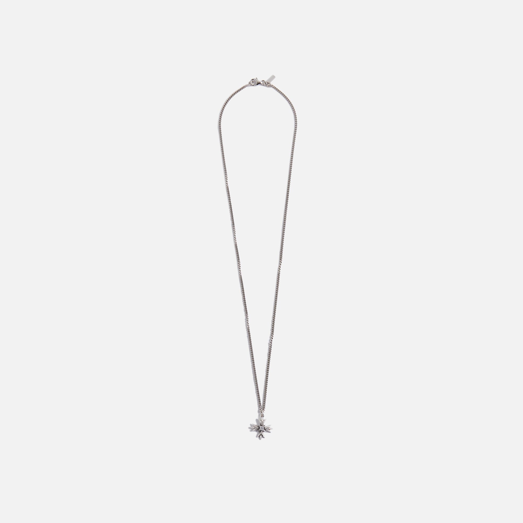 Emanuele Bicocchi Crest + Crystal Necklace - Silver
