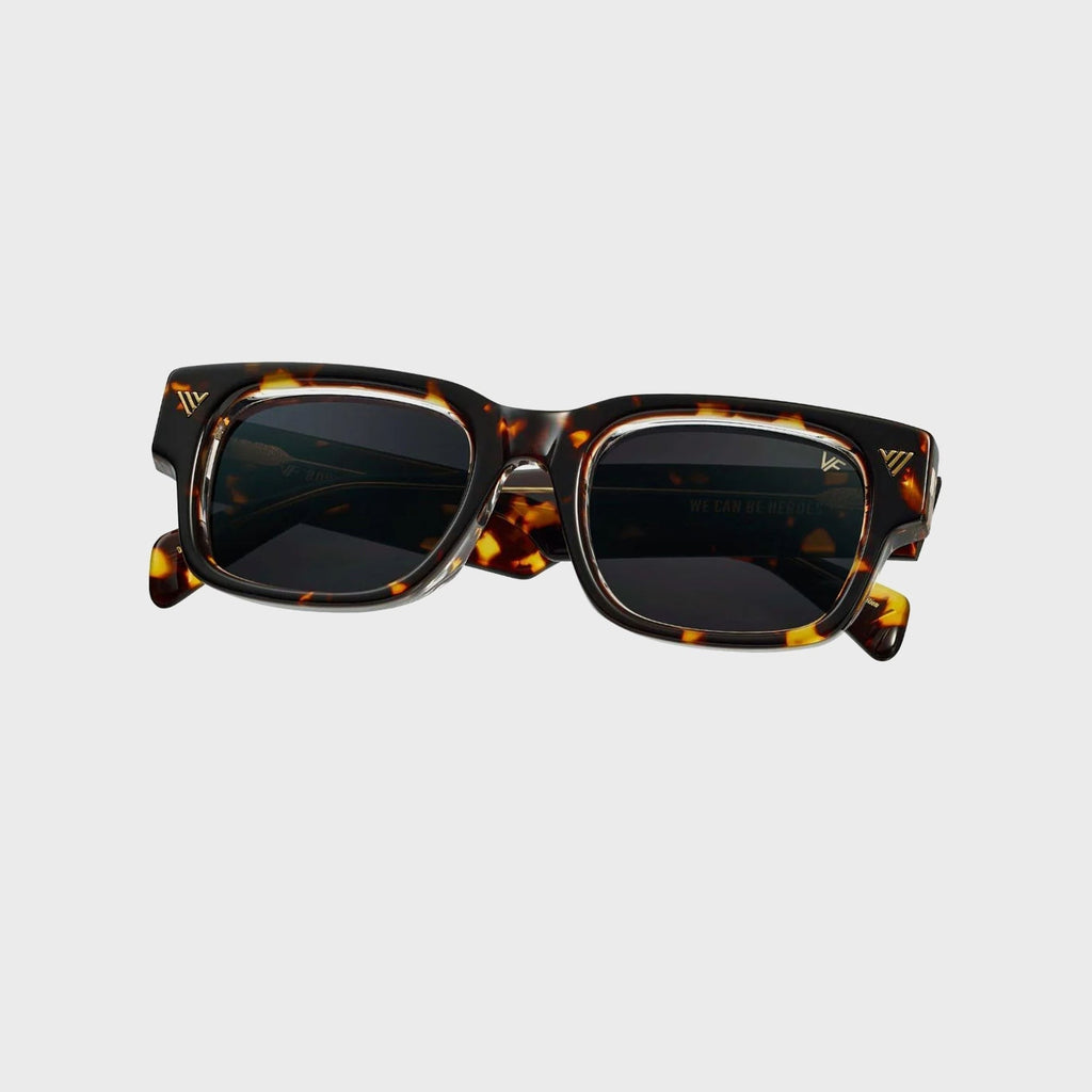 Vintage Frames Bowie Brown Tortoise and Clear Acetate Sunglasses - Black