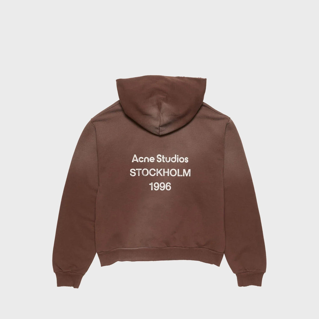 Acne Studios Fleece Logo Hoodie - Chocolate Brown