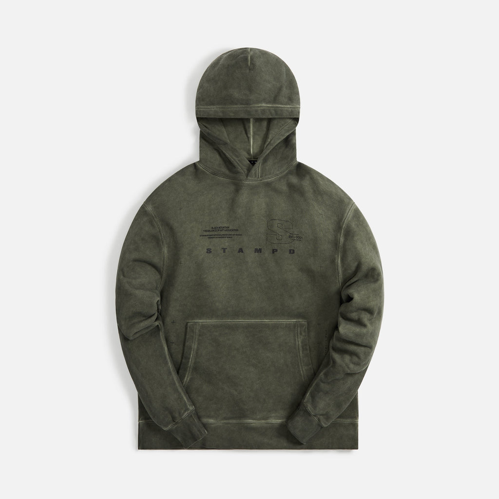 Stampd Mountain Oiled Wash Transit Hoodie Oil Wash - Army