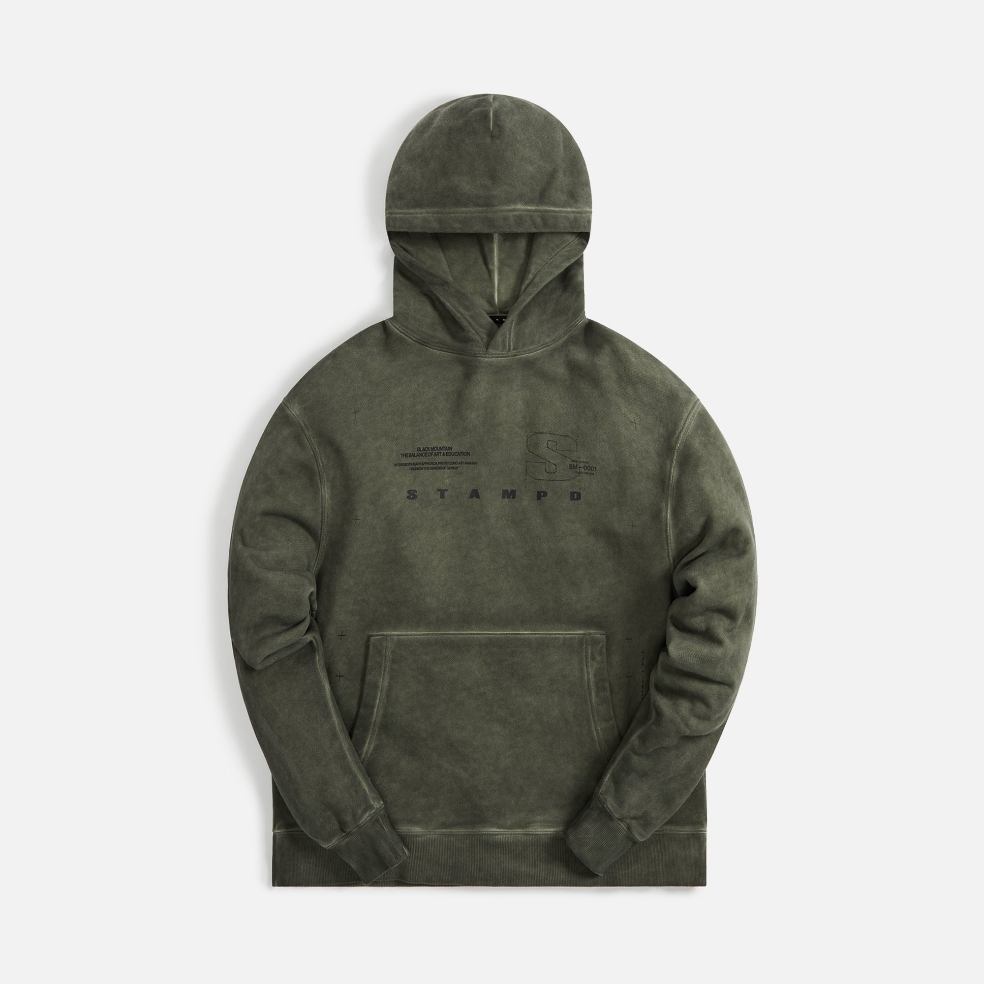 Stampd Mountain Oiled Wash Transit Hoodie Oil Wash - Army