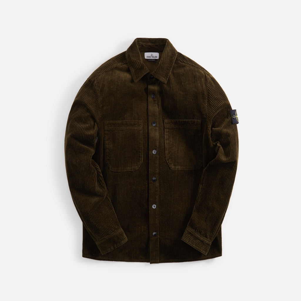 Stone Island Cotton Corduroy Overshirt - Olive