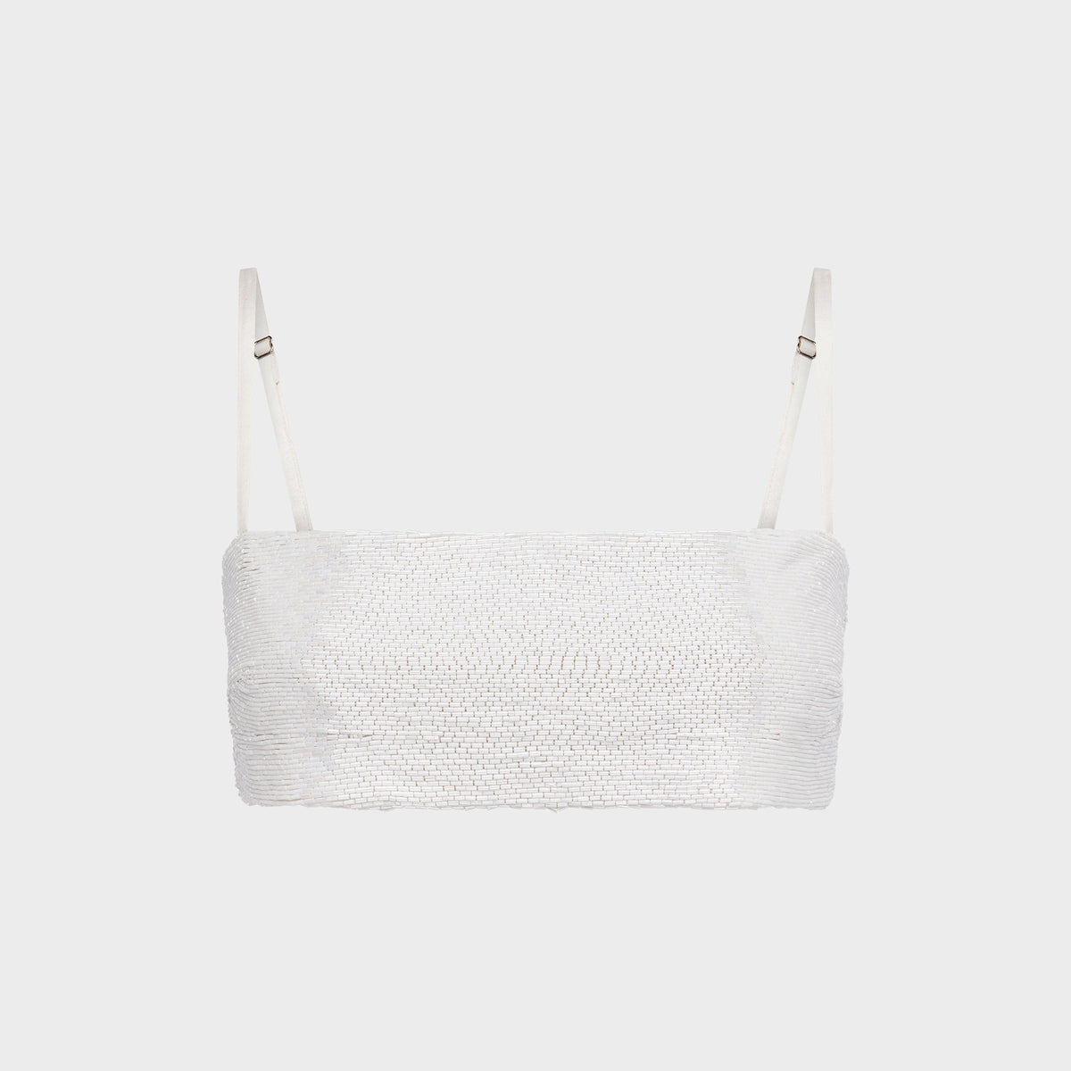 Asta Resort Iris Hand Beaded Bralette Top - Salt