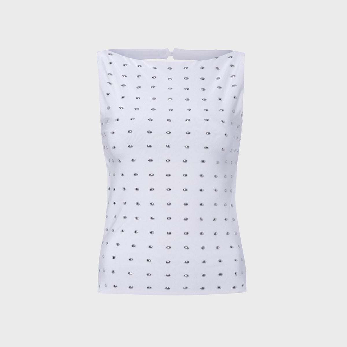 Siedres Zelna Fitted Jersey Top With Stud Artwork - White