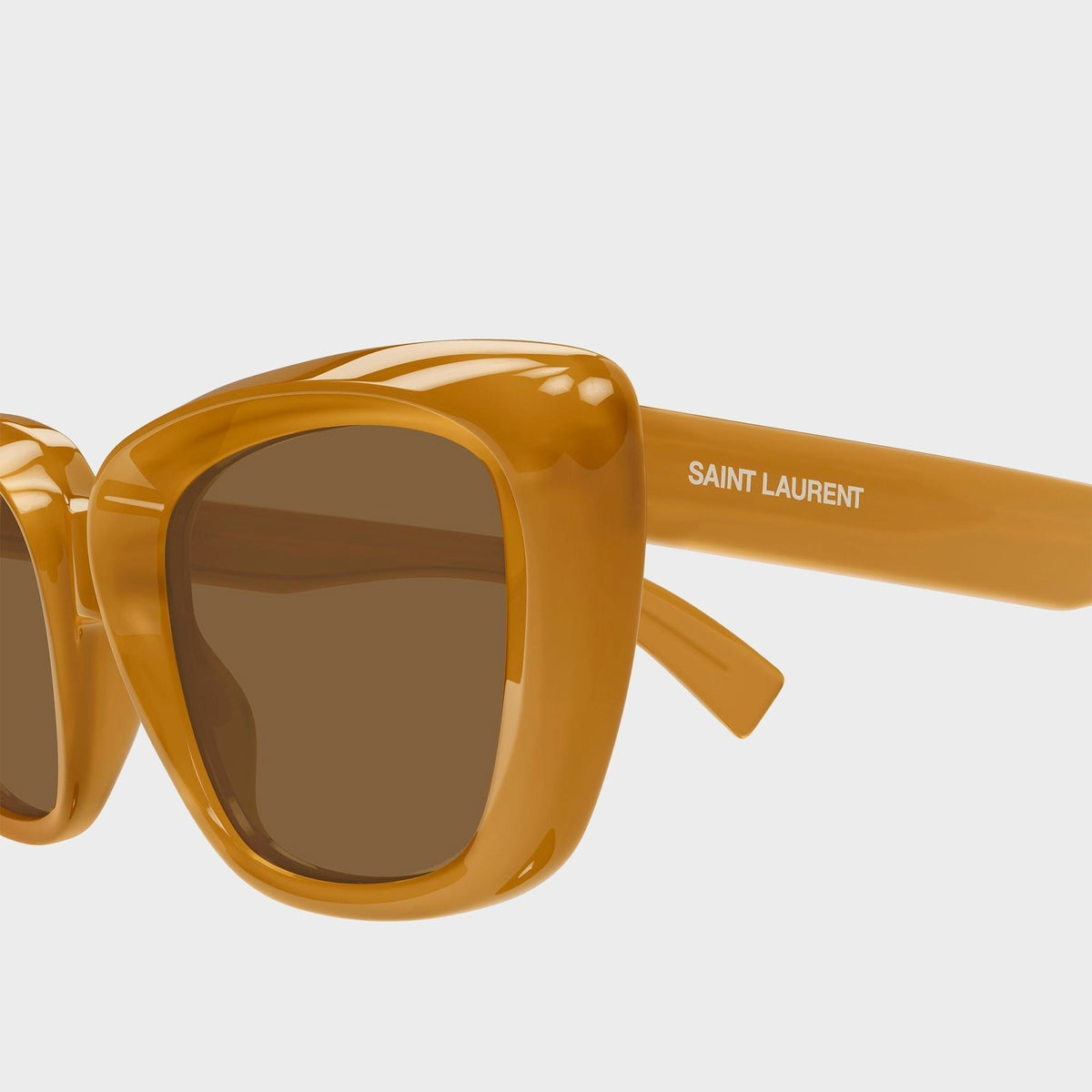 Saint Laurent Recycled Acetate Sunglasses - Yellow / Brown