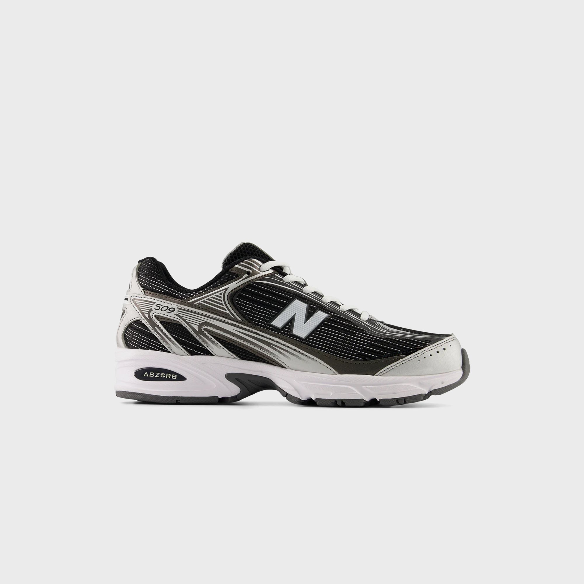 New Balance 509 - Black / White / Silver Metallic
