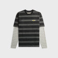 Metalwood Double Layer Striped Tee - Black