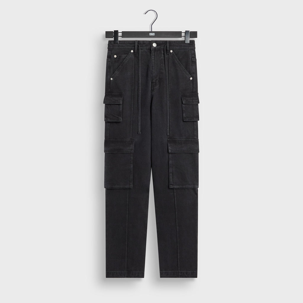 Kith Herringbone Denim Zane Cargo Pant - Black