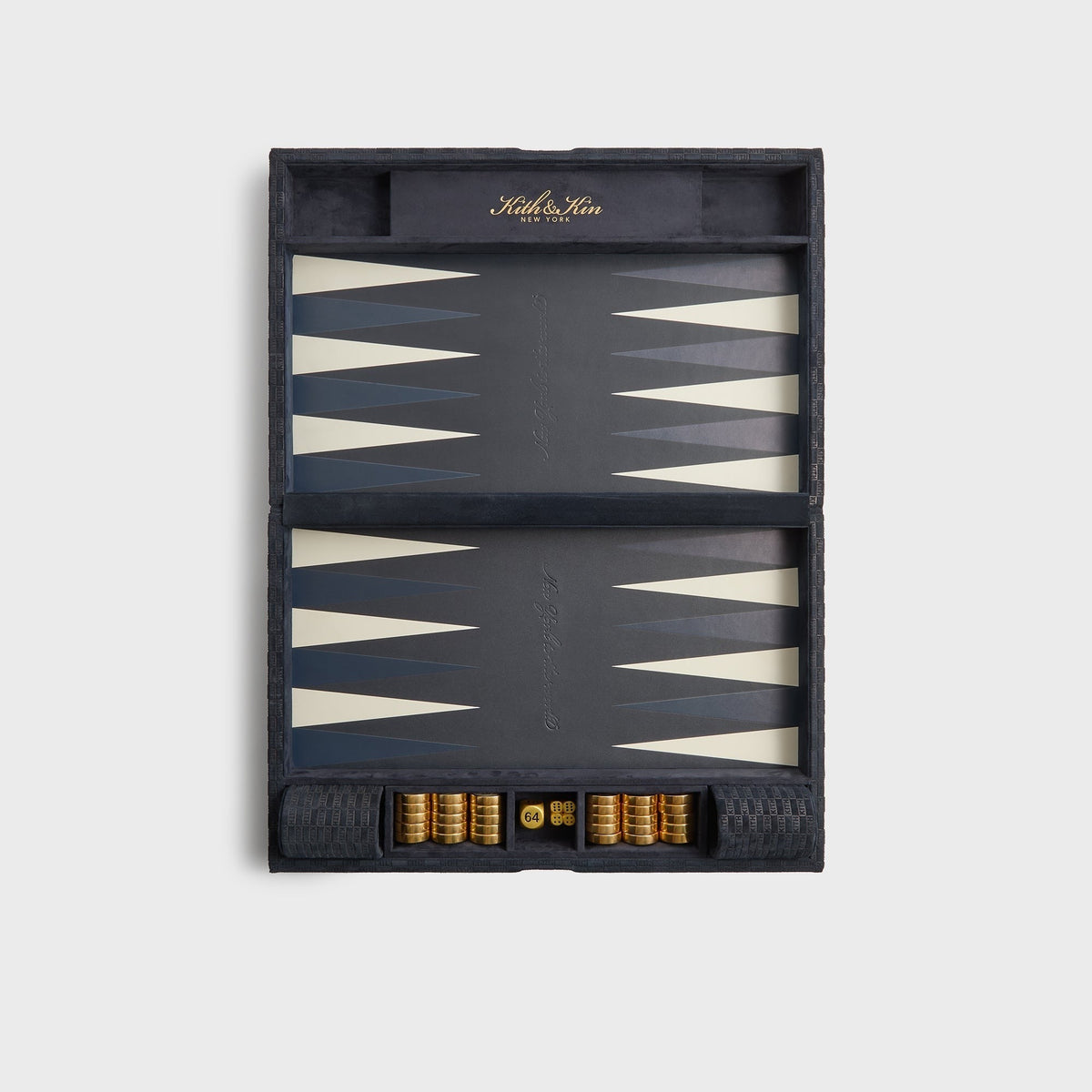 Kith Monogram Debossed Suede Backgammon Set - Ink