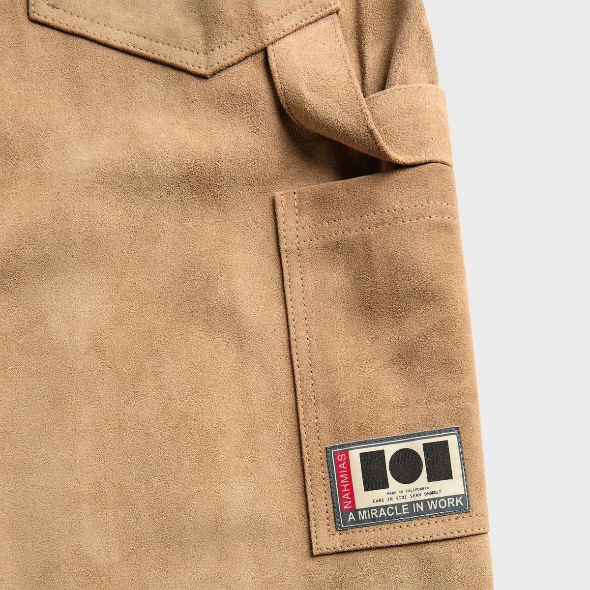 NAHMIAS Suede Baggy Carpenter Pant - Sand Suede