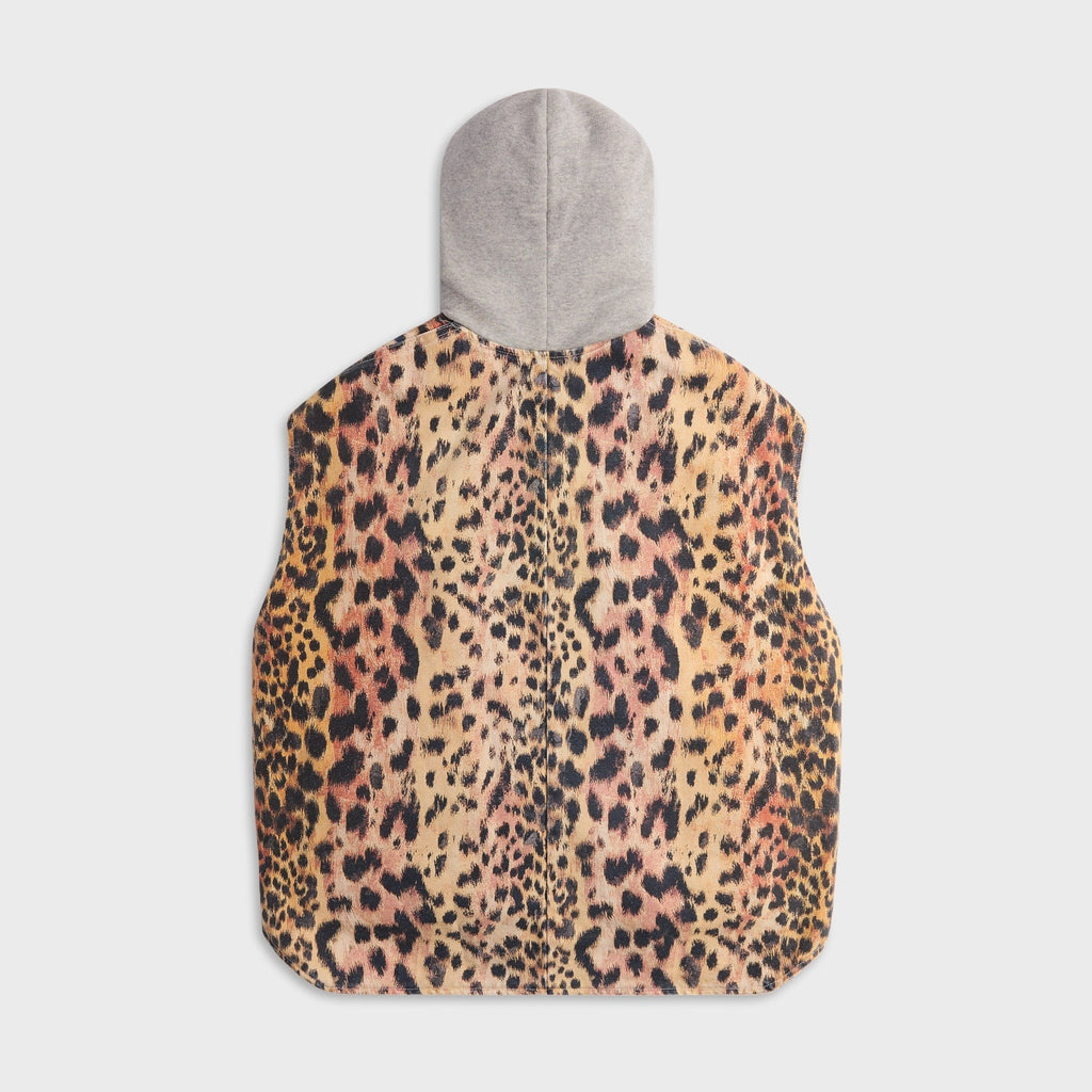 R13 Relaxed Workwear Vest - Vintage Orange Leopard