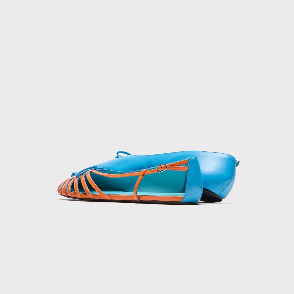 Abra Double Shoe Ballerina Flats - Aqua