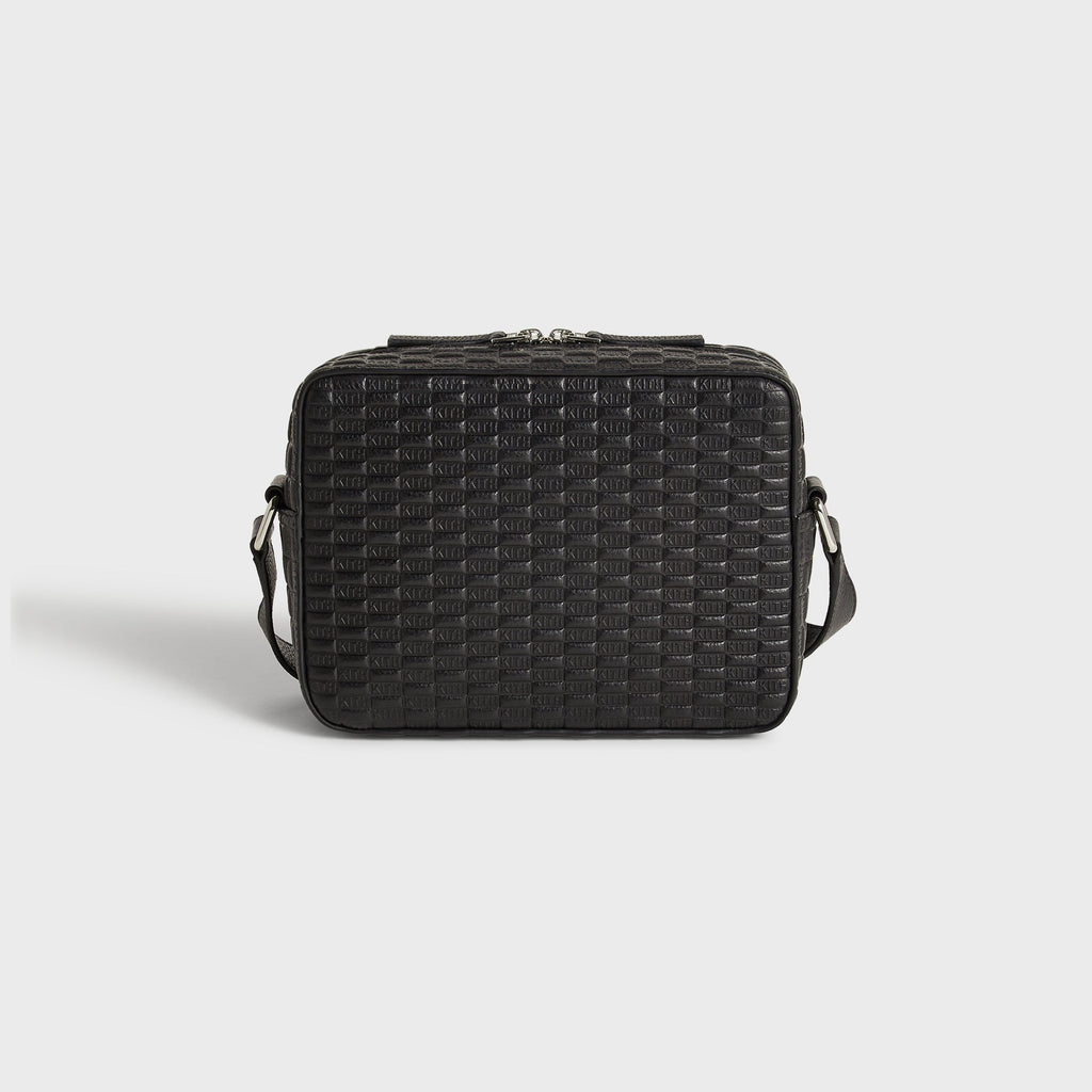 Kith Monogram Tumbled Leather Camera Crossbody Bag - Black