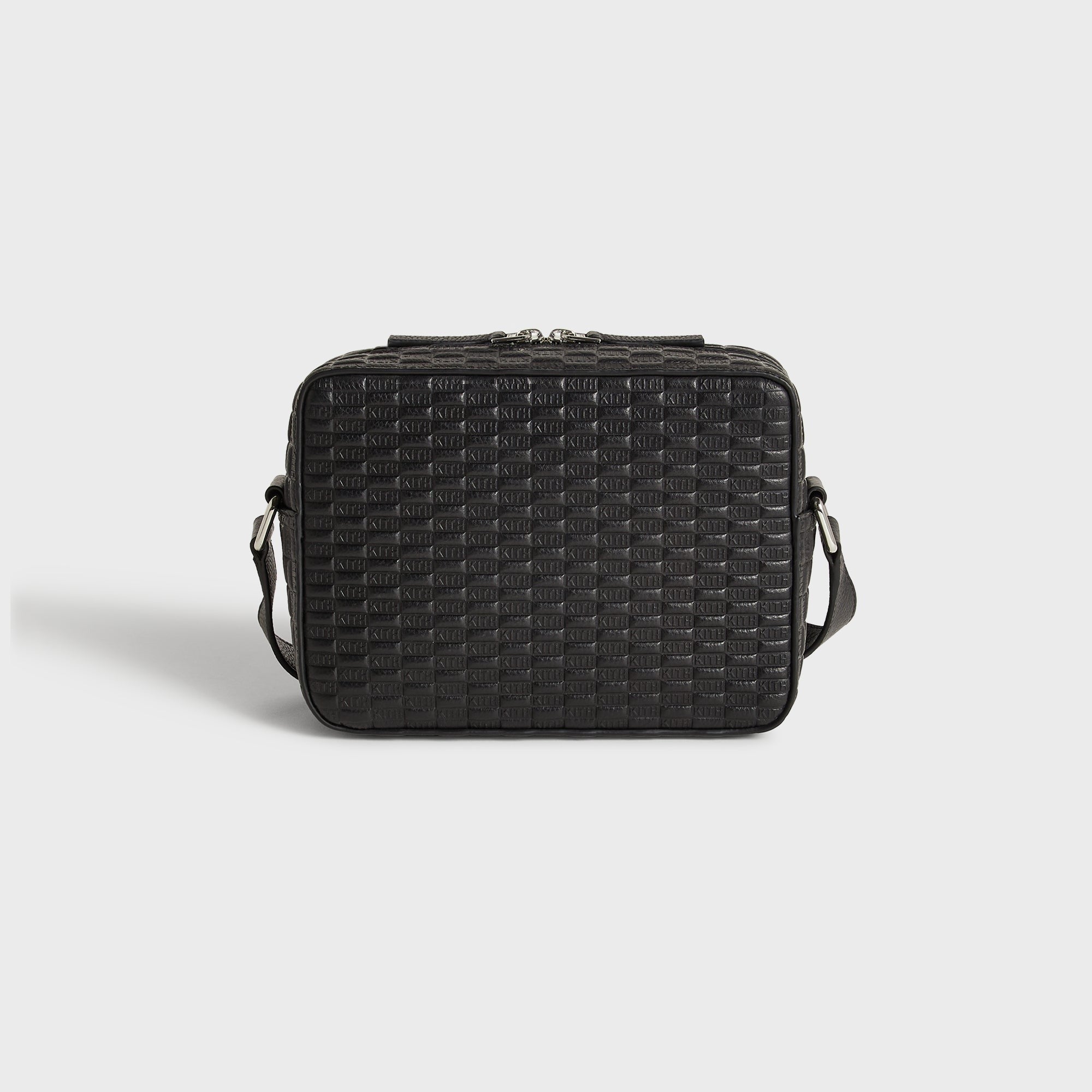 Kith Monogram Tumbled Leather Camera Crossbody Bag - Black