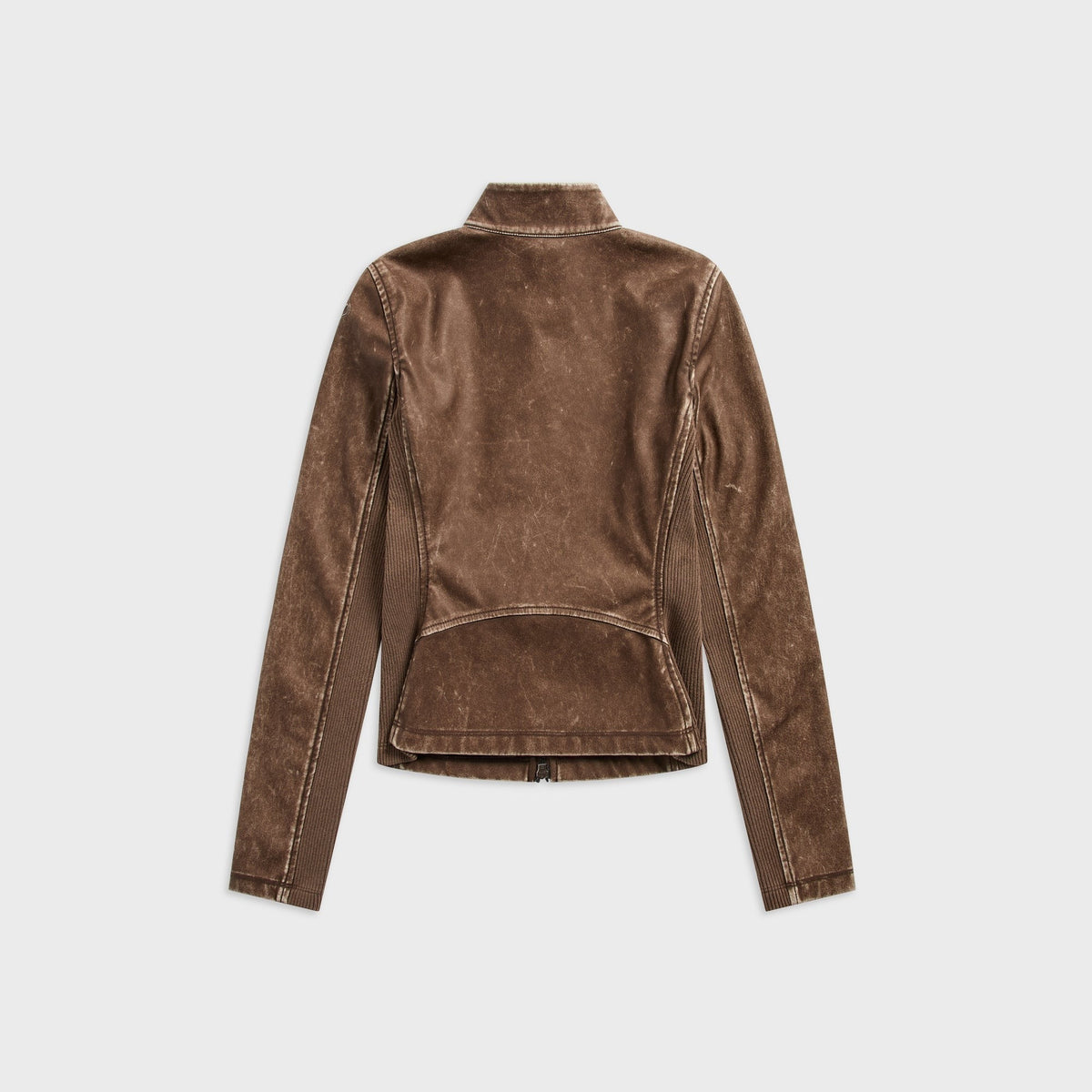 Diesel Rib-knit Inserts Biker Jacket - Brown