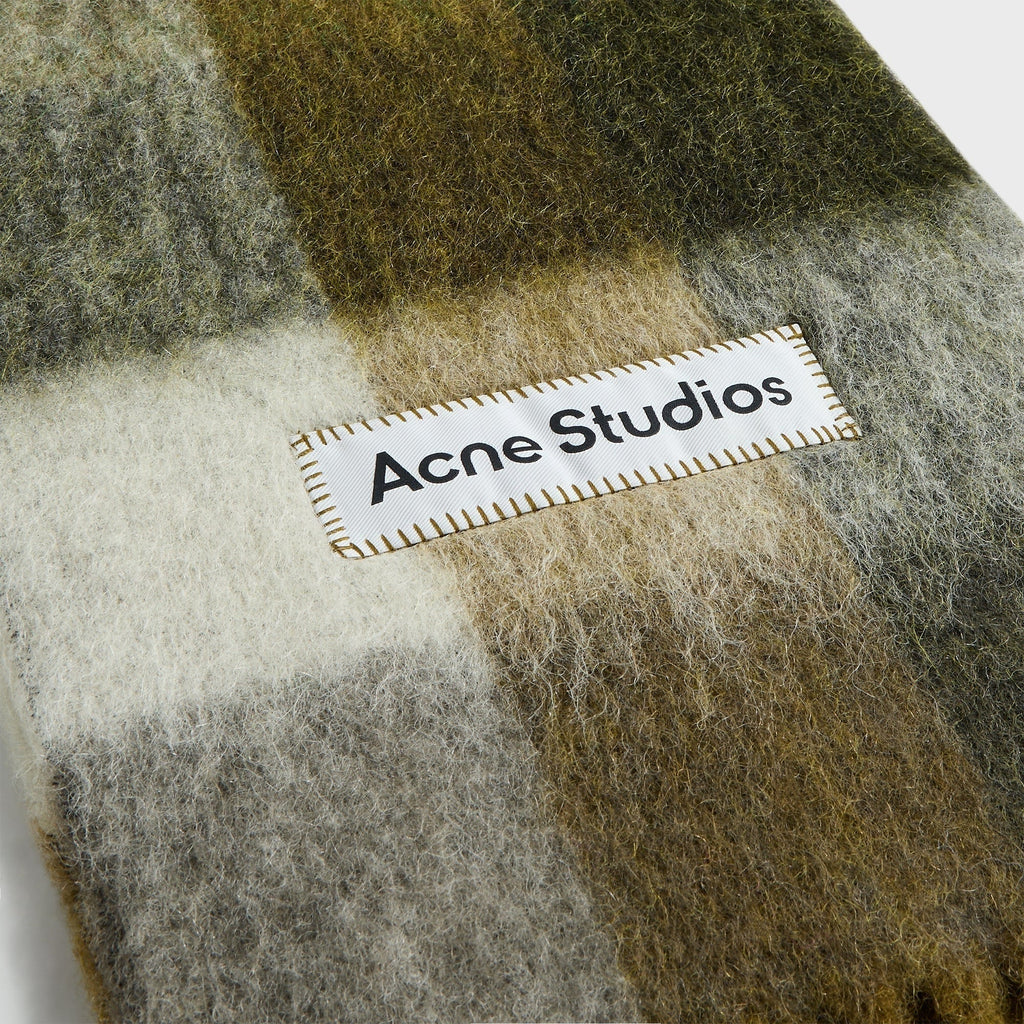 Acne Studios Vally Scarf - Taupe / Green / Black