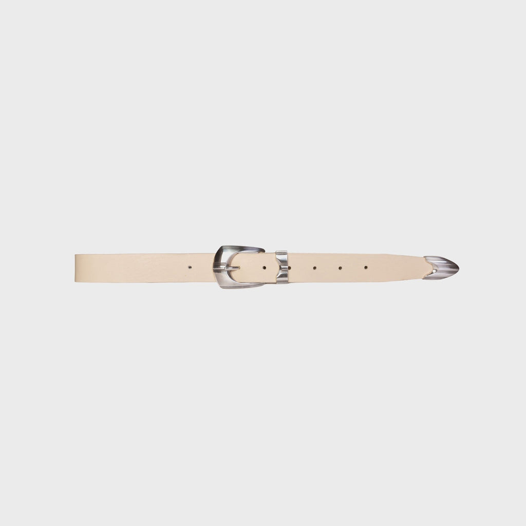 Black Suede Studio Neve Belt - Cream Leather