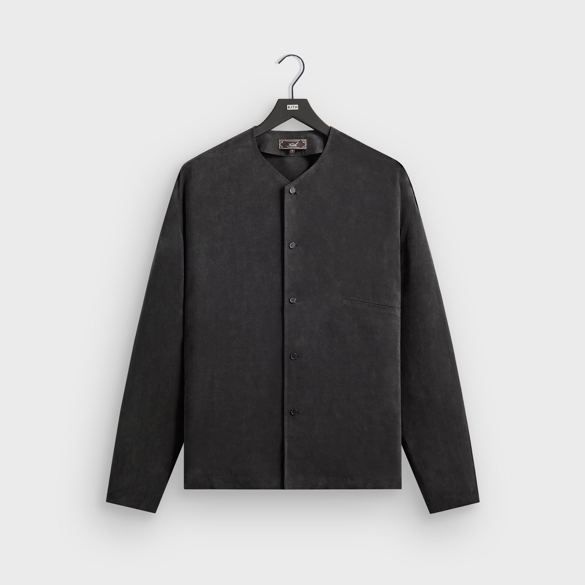 Kith Cupro Linen Long Sleeve Caelan Shirt - Black