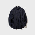 ATON Suvin Broad Washed Shirt - Navy