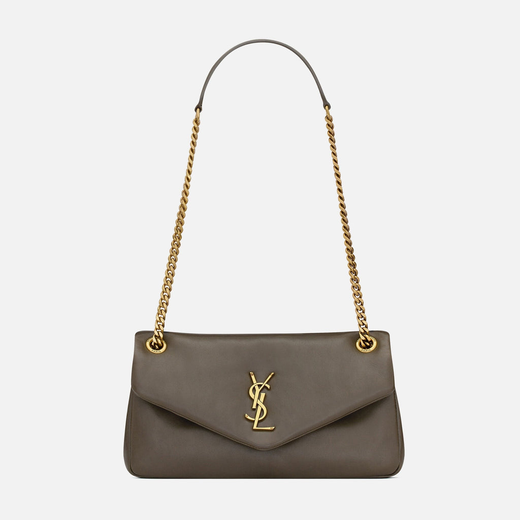 Saint Laurent Calypso Chain Puffer Bag - Light Musk