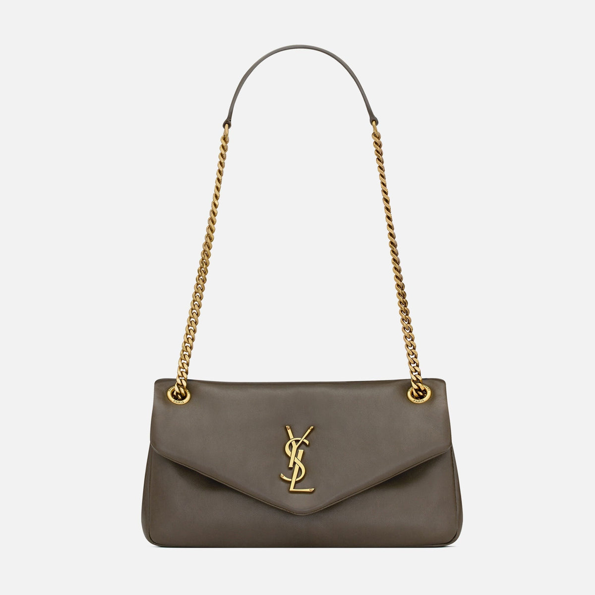 Saint Laurent Calypso Chain Puffer Bag - Light Musk