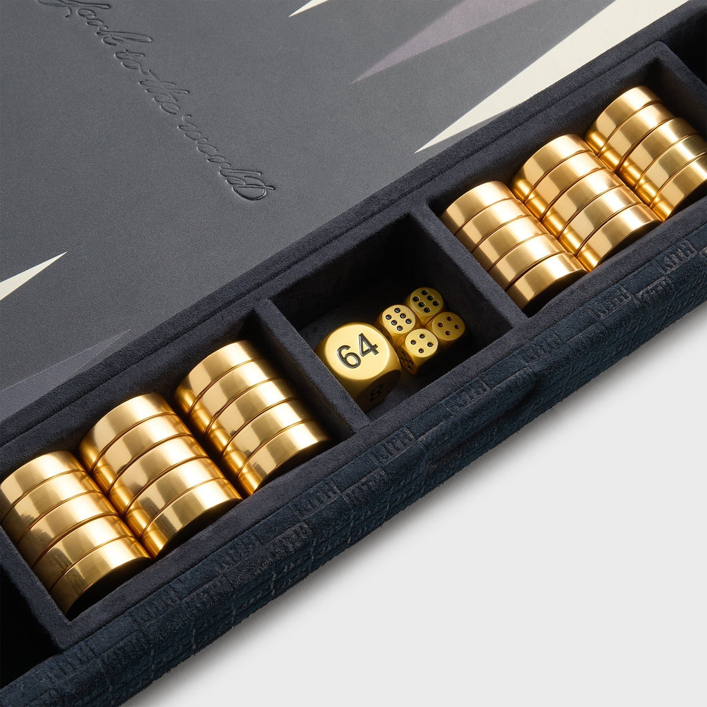 Kith Monogram Debossed Suede Backgammon Set - Ink