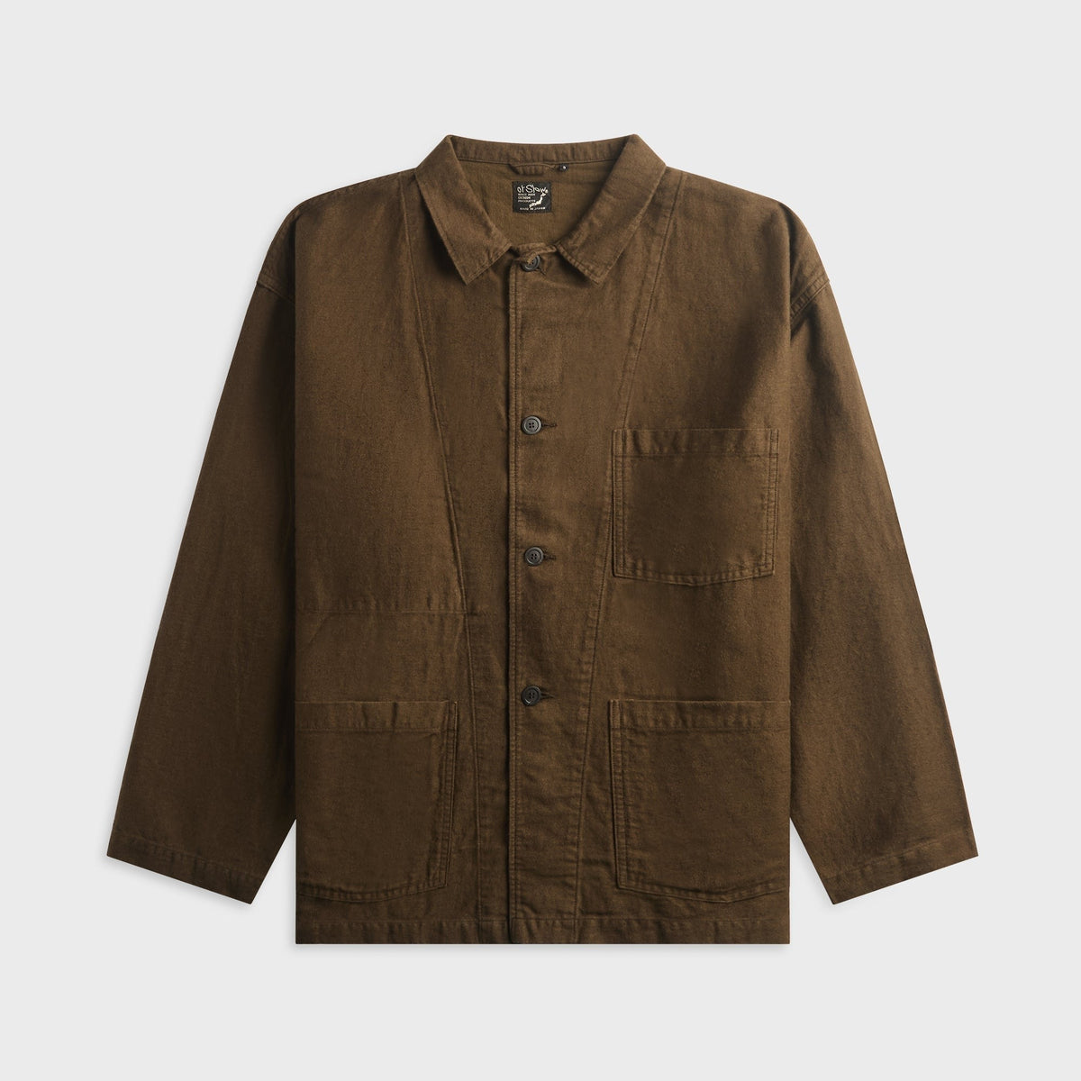 orSLOW Relax Fit Simple Work Jacket - Coffee Brown