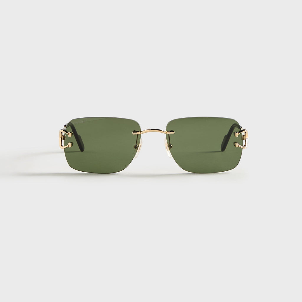 Cartier Piccadilly Man Metal Sunglasses - Gold / Green