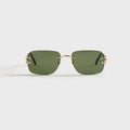 Cartier Piccadilly Man Metal Sunglasses - Gold / Green
