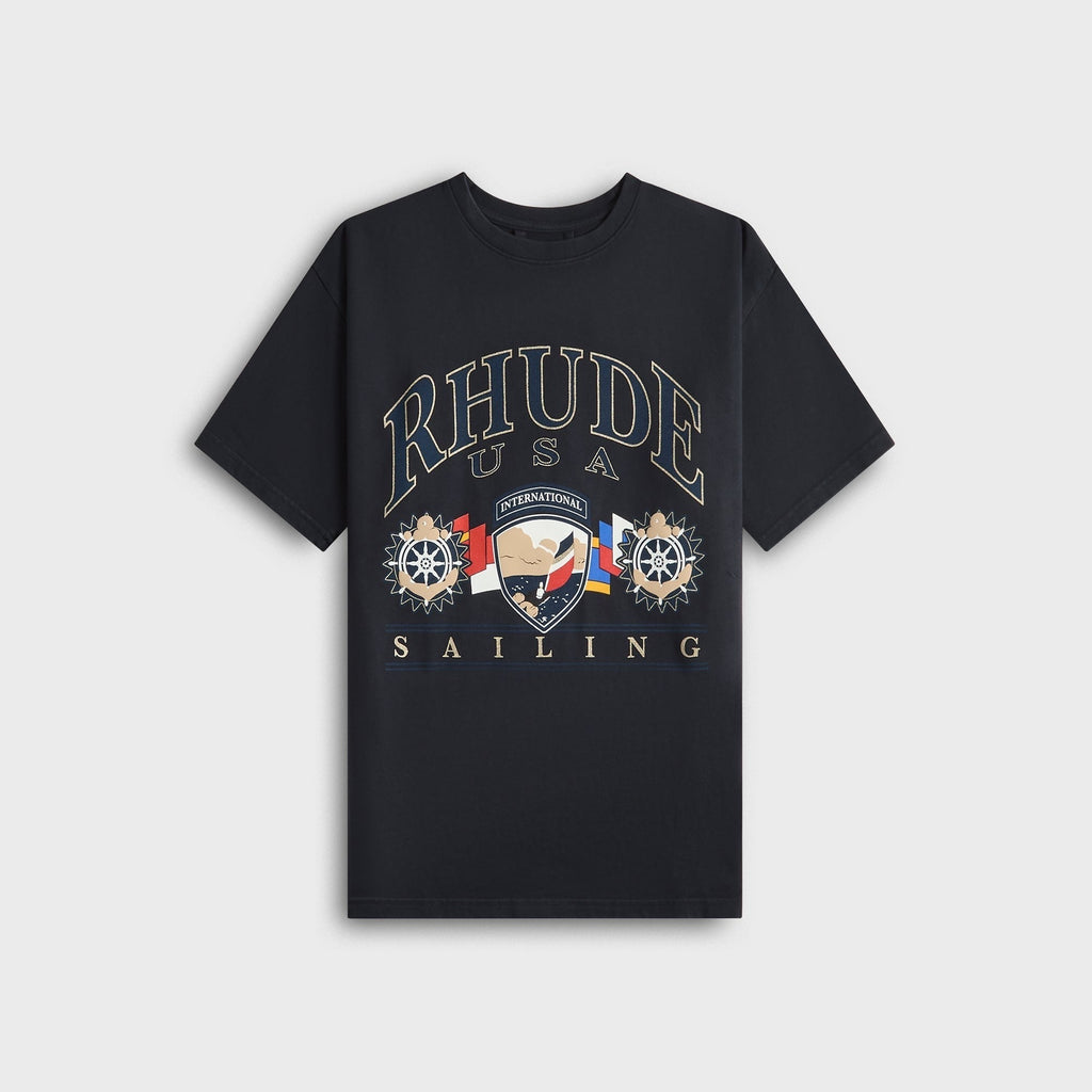 Rhude USA Sailing Icon Tee - Vintage White / Black
