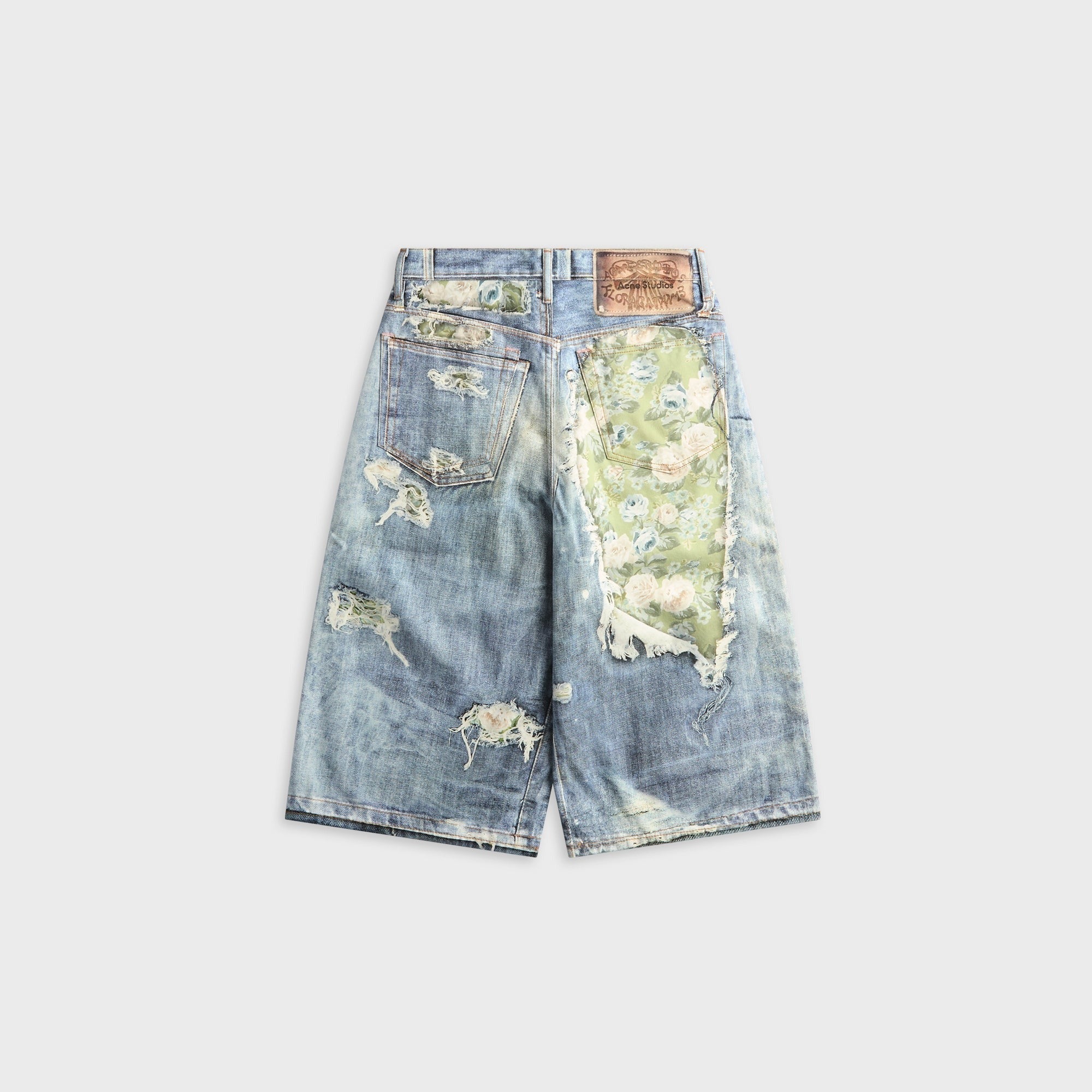 Acne Studios Trompe-l’œil Denim Short - Blue / Green