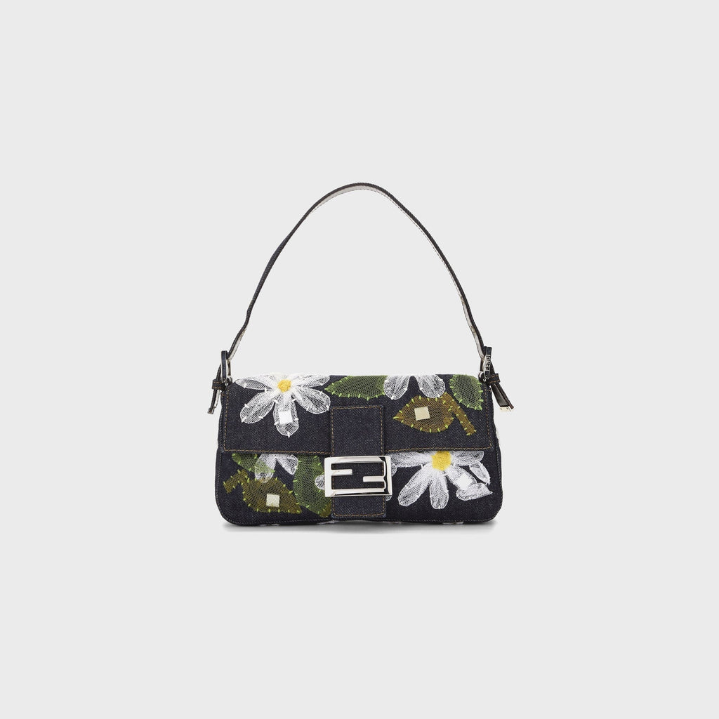 WGACA Fendi Embroidered Baguette - Navy