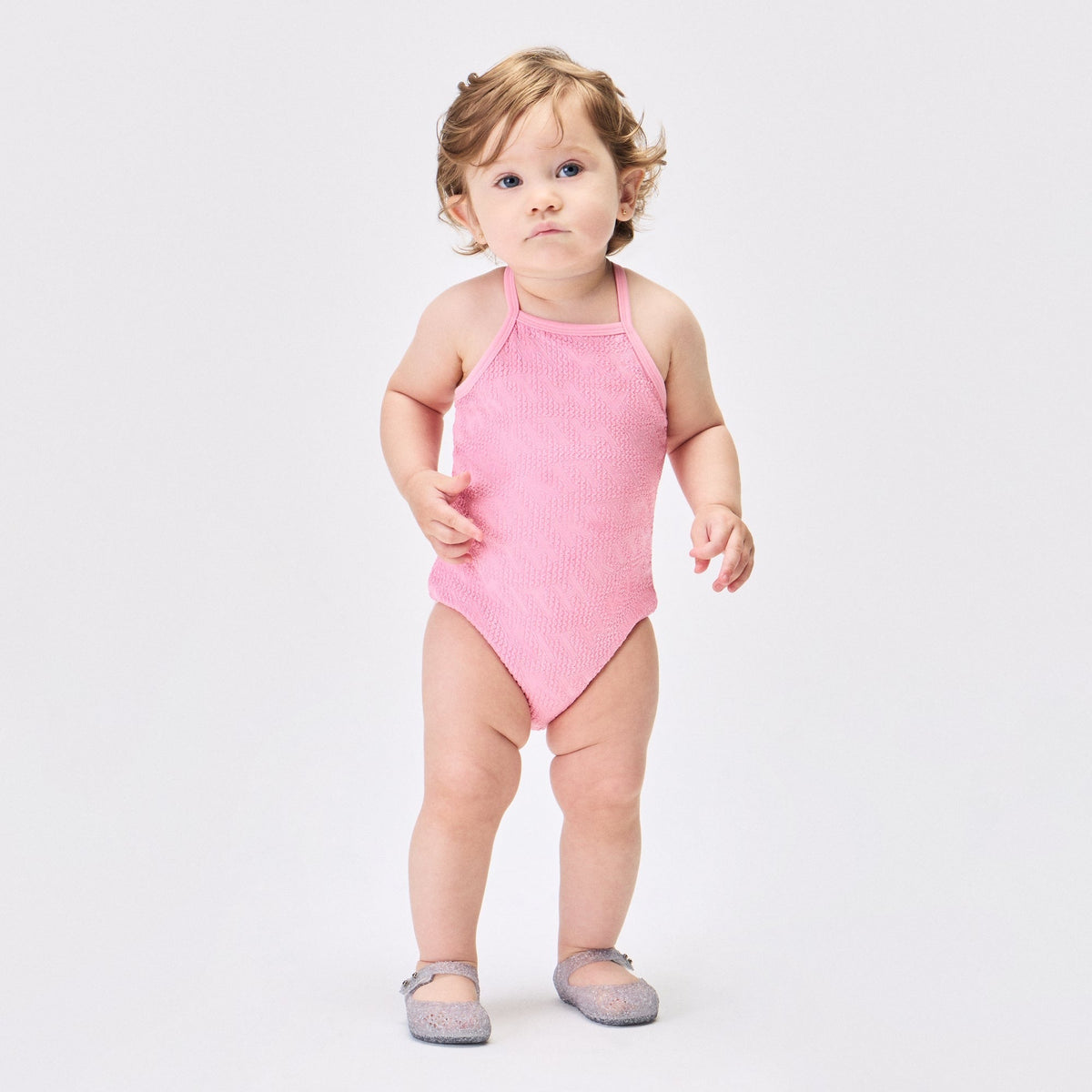 Kith Baby Textured Monogram Jodi One Piece Suit - Bubblegum