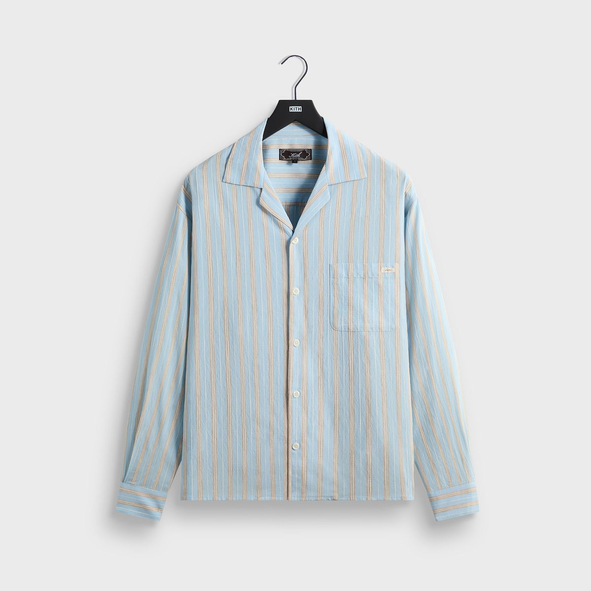Kith Barre Stripe Long Sleeve Gianni Shirt - Serene