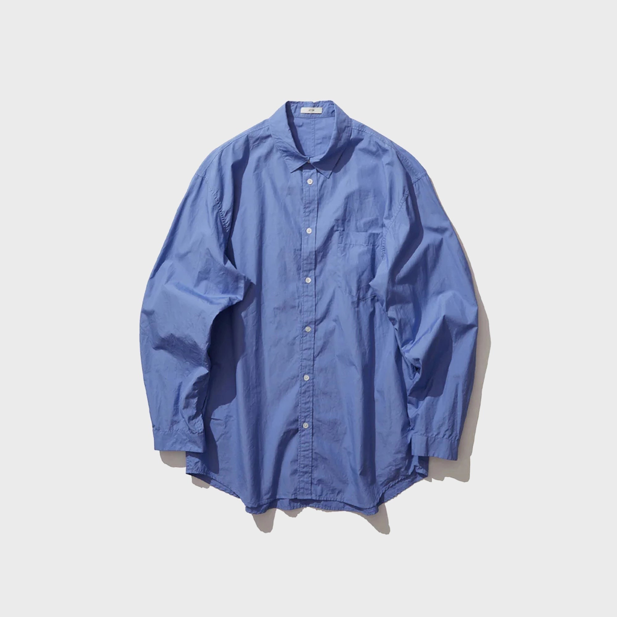 ATON Suvin Broad Washed Shirt - Sax