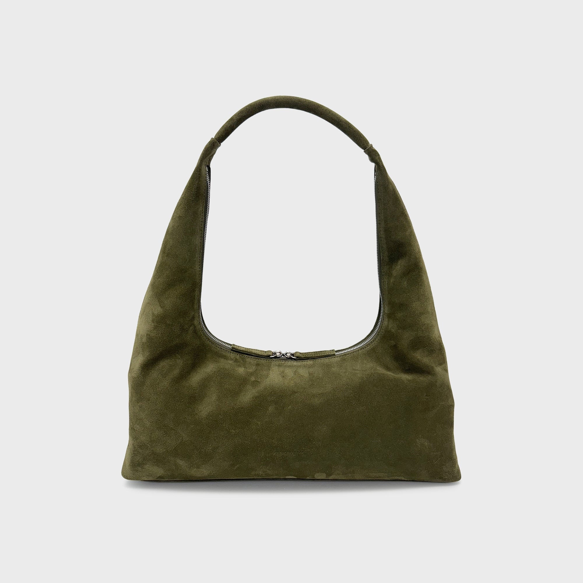 MARGESHERWOOD Hobo Large Bag - Dark Olive Suede