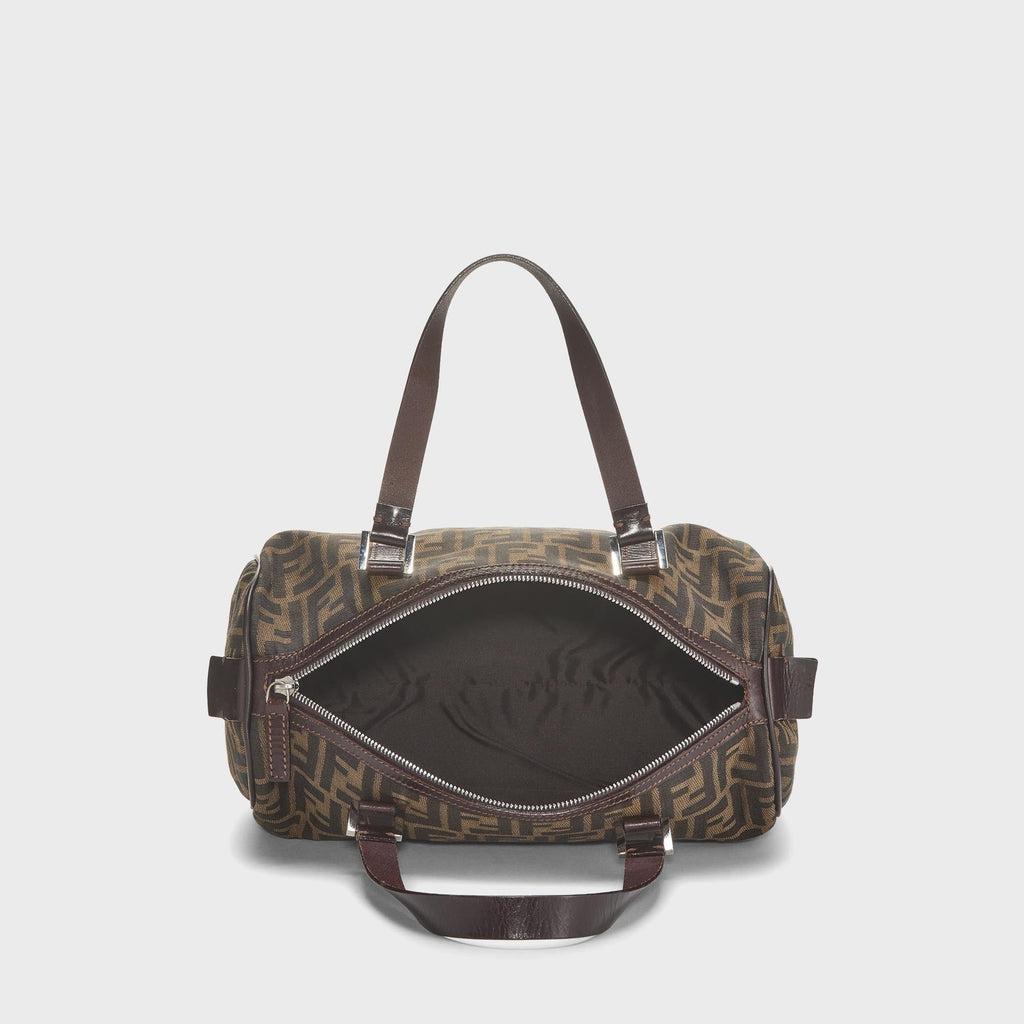 WGACA Fendi Tobacco Zucca Canvas Boston Bag - Brown