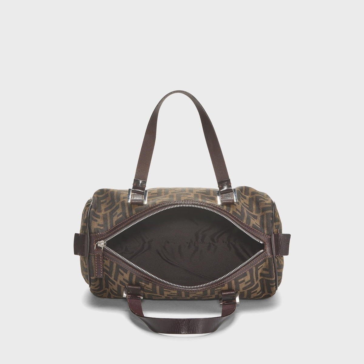WGACA Fendi Tobacco Zucca Canvas Boston Bag - Brown