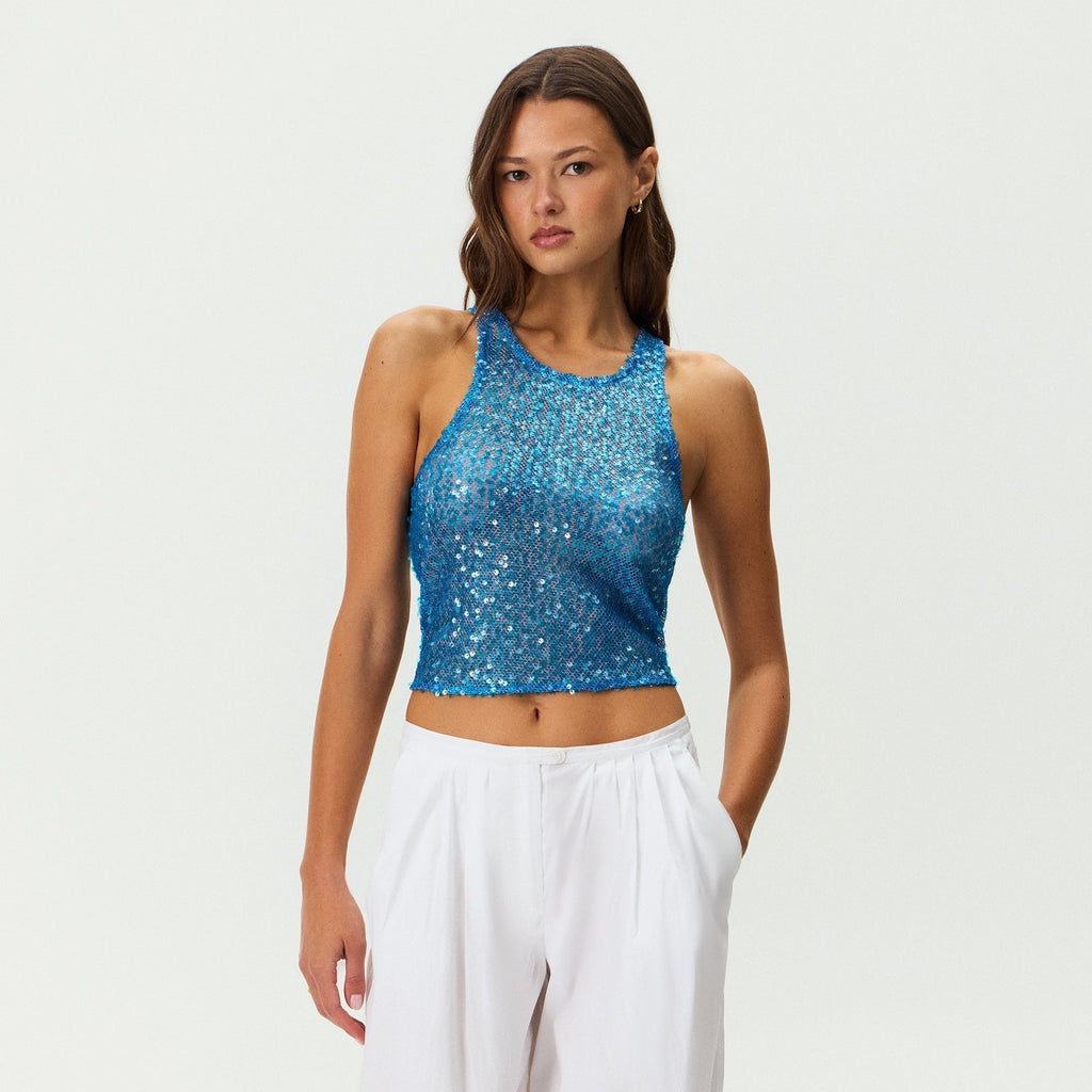 Kith Women Peyton Paillette Mesh Tank - Azula