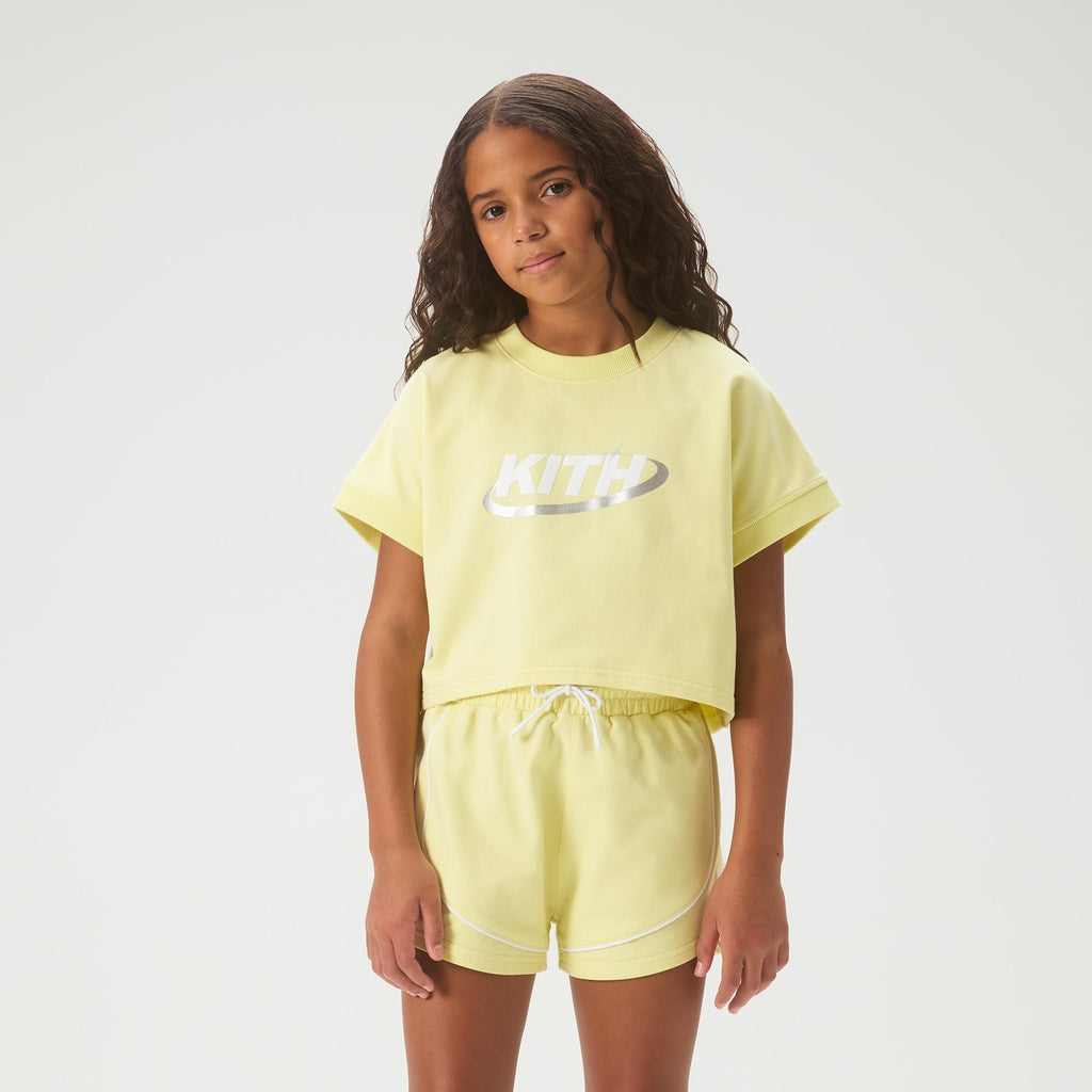 Kith Kids Short Sleeve Nelson Cropped Crewneck - Yellow Haze