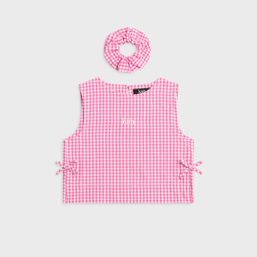 Kith Kids Gingham Cropped Tie Tank - Electra