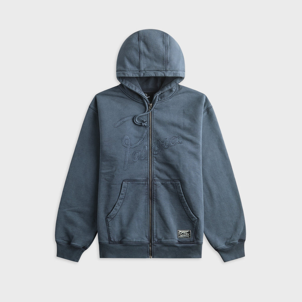 by Parra Not Fade Away Zip Hooded Sweatshirt - Washed Dark Grey