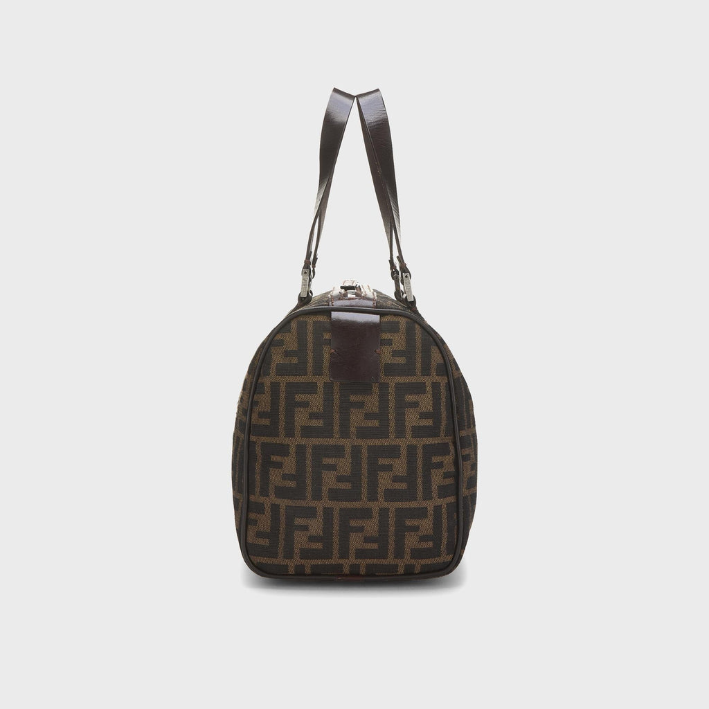 WGACA Fendi Tobacco Zucca Canvas Boston Bag - Brown