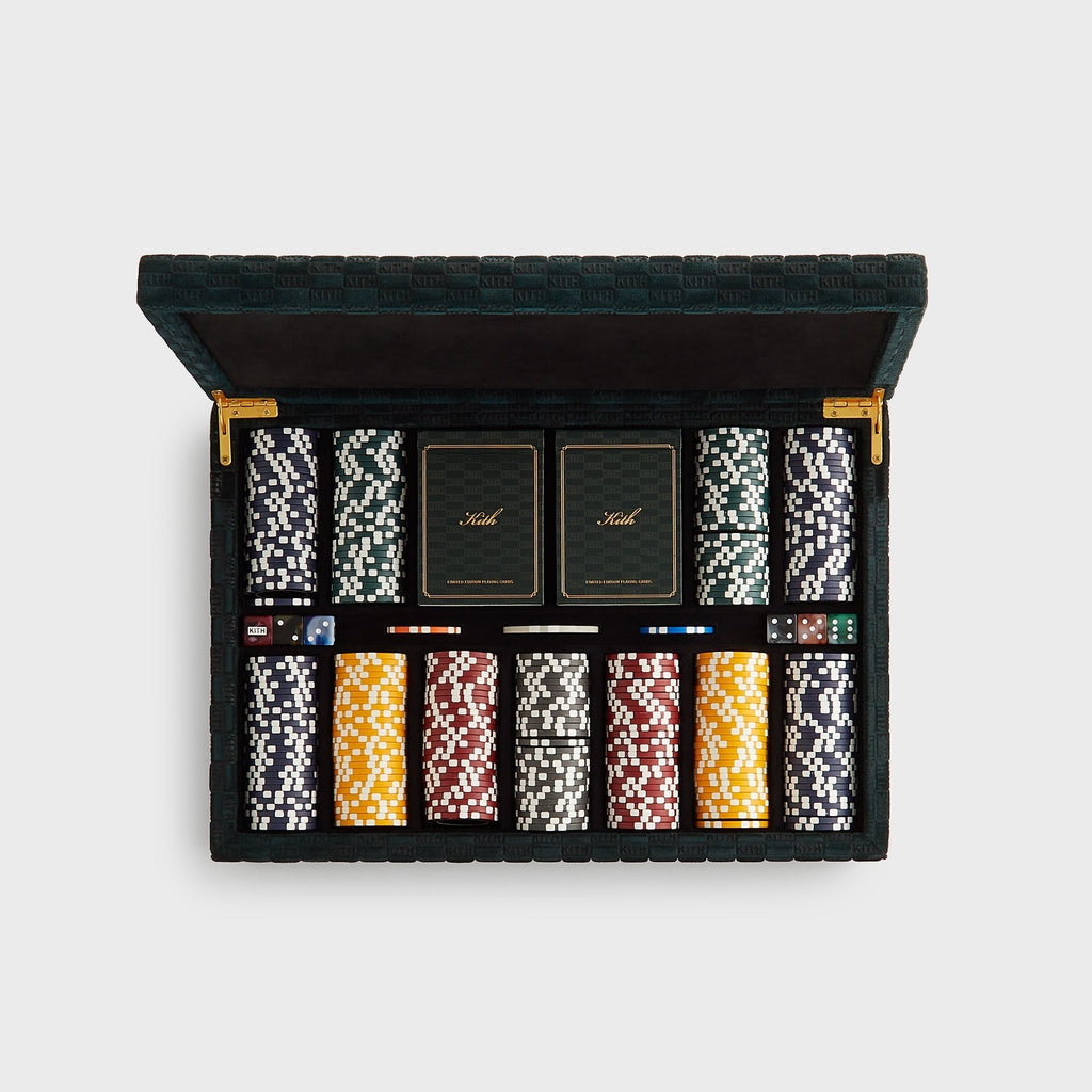 Kith Monogram Debossed Suede Poker Set - Stadium