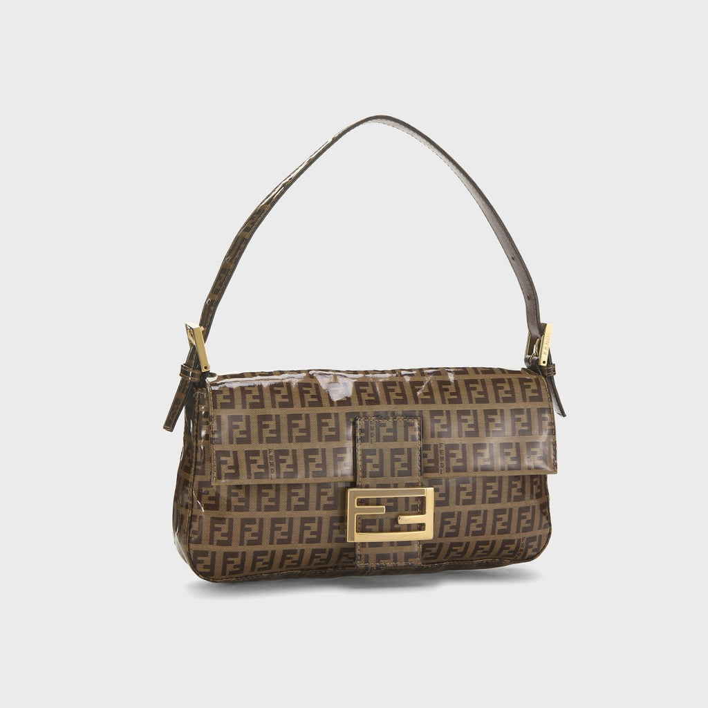 WGACA Fendi Vinyl Baguette Bag - Brown