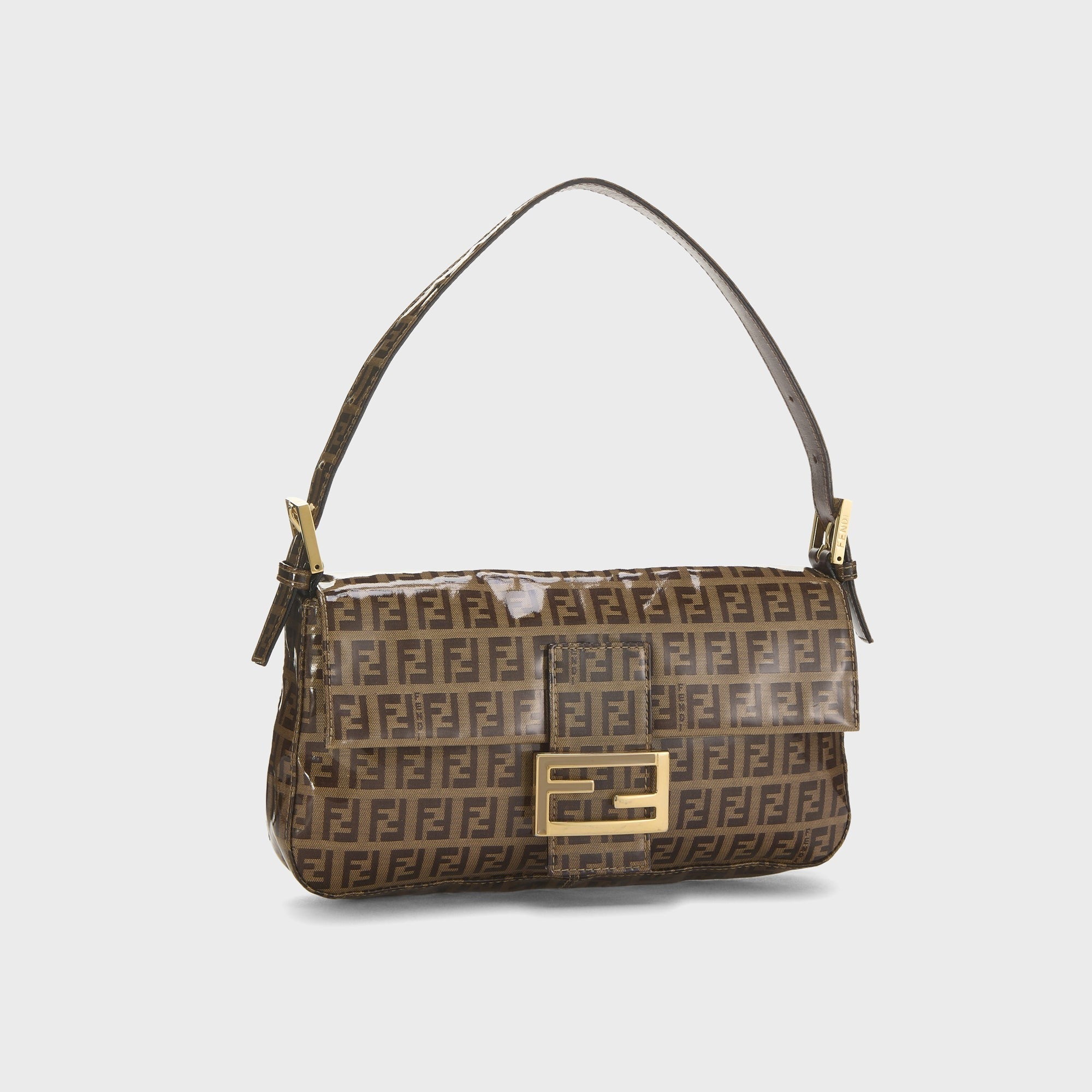 WGACA Fendi Vinyl Baguette Bag - Brown